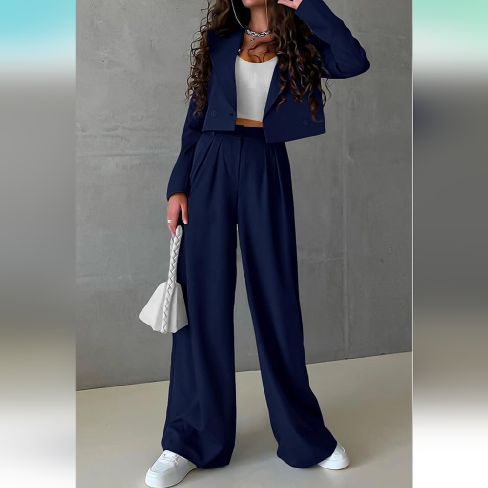 High Waisted Wide Leg Work Pants